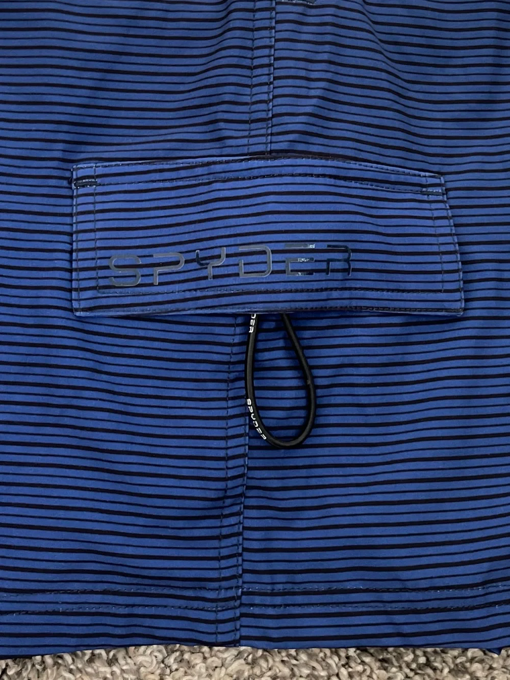 NWT Men’s Spyder Blue Striped Board Shorts Swim Trunks Size XL